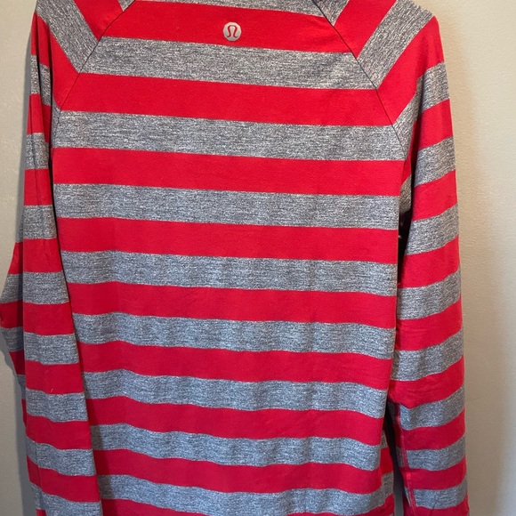 Lululemon Striped Long Sleeve Top Red/Grey Size Large - Picture 2 of 7